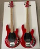 Glanzende rood/paars/zwart 4 strings elektrische basgitaar met humbucker pickups chroom hardware -logo/kleuraanpassing