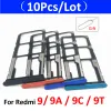 10pcs/lot, xiaomi için sim kart tepsisi yuvası tutucu 9A 9c 9t yedek parçalar siyah mavi yeşil yello portakal