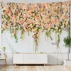 Rose Flower on the Wall Tapestries Tapestry Hanging Boho Hippie Tapiz Art Nature Paisery Aesthetics Room Decoración del hogar R0411