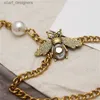 Belts Damesontwerpers Bee Pearl Taille Chains Fashion Luxury Designer Link Belt For Women Letter Classic Pearl Taille Chain Vintage Gold Tailleband Y240411