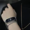 Halsband för Mi Band 5 6 7 8 Remhänge för Xiaomi Mi Band 6 Metal Armband Wristband för Miband 4 3 Hängande nackdekoration