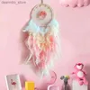 Arts and Crafts Dream Catcher Wind Chimes Home Craft Dreamcatcher Ornement Hanin Boho Décoration de chambre Ift Feather Feather Tree of Life L49