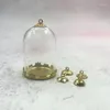 Dekorativa figurer 1/2/3/5/8st 38x25mm Tube Bell Jars Glass Globe Bubble Gold Crown Tray Cap Vial Hängen Halsband Dome Cover