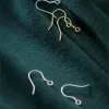 10pcs Real Solid 925 STERLING Silver Oree Hooks Wire 18k Gold Spring Oreing Clasps pour fabriquer des boucles d'oreilles Riveaux de bijoux