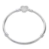 Original 100% 925 Sterling Silber Armband Armreif Charme Herz Schlangenkette Basis Armbänder Pan Women DIY Marke Schmuck B199201o