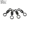 50Pcs 4# Large Eye Heli Swivels Brass Alloy Matt Black Color Fits Safety Lead Clips Terminal End Tackles Carp Rolling Swivel