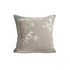 Pillow Cream Style Pillows Chinese Bamboo Embroidery Case 50x50 Decorative Cover For Sofa Living Room Home Decorations