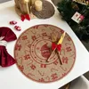 Tafelmatten koffiekopje jute placemat geweven eetmat met wollen bal ronde gedrukt kerst huis decoratief warmtebestendig