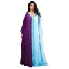 Sukienki swobodne Arab Arab Sukienka Dubai Dubai Tourist Srabe Fashion Colorblock Long
