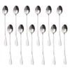 Cuillères 12pcs de longue poignée à thé glacé cuillère café glacée scoop en acier inoxydable Cocktail