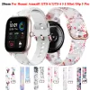 20mm blommigt band för Huami Amazift GTS 4/2/2E/3/GTS2 Mini/GTR 42mm Watch Armband Amazfit Bip 3 Pro transparent silikonrem