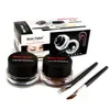 Musique Flower 2 en 1 Café + Eyeliner de crème en gel noir Make Up Imperproof Cosmetics Set Eye Din + Brushes Makeup Eye Cosmetics