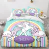 Unicorn Duvet Capa Conjunto único Duas duplas de tamanho duplo decoração para meninas crianças adultos