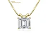 Wong Rain 100 925 Sterling Silver Emerald Cut Created Moissanite Diamonds Gemstone Pendant Halsband Engagemang Fina smycken Y01267432503