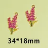 Pendant Necklaces 10pcs/Lot Festival Flower Carnation Oil Enamel DIY Charms For Bag Earring Necklace Jewelry Making Handmade