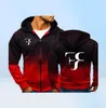 RF Roger Federer Print Sweatshirt Gradient Hoodies Men Spring Autumn Fleece Zipper Jacket Mens Hoodie Harajuku Male Clothing Y19112073926