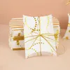 10pc Kraft Paper Pillow Candy Box Caixa de papelão caixas de embalagem Bolsas de doces Favores de casamento Decoração de festa de aniversário do chá de bebê