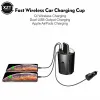 Ladegeräte 10W Auto Wireless Charger Cup -Halter für Apple/Huawei/Xiaomi 12V plus USB Mobile Ladegeräte Auto Schnellladebecher