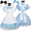 Anime Costumes Game Wonderland Party Cosplay Costume Anime Alice in Wonderland Lady Halloween Blue Maid Lolita Cos Fantasia Carnival 240411