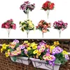 Fiori decorativi per la casa pianta mazzi bouquet pansy ornamenti di fiori finti 10 teste 26 cm PVC artificiale rosso/arancione/rosa viola rosa
