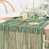 Wedding Gauze Table Runner Romantic Vintage Yarn Tablecloth Table Setting Dining Party Christmas Wedding Party Cake Decor