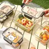 Dîner WorthBuy Portable Bento Box Plastique Déjeuner Scellé Péche de fuite pour les employés de bureau Conteneur de rangement transparent