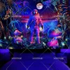 Astetico Blacklight Astronaut Space Tapestry Galaxy Universe Tapestries Glow in the Dark Tapestry Black Light Uv Wall Decor