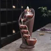 Arts and Crafts New Torch Desin With 20 Cones Waterfall Incense Burner Creative Home Decor Incense Holder Portable Ceramic Censer Handicrafts L49