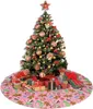 Christmas Candy trata a saia de árvore de Natal rosa de 36 polegadas de ornamentos de fazenda decorações