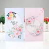 8pcs / set Carte de voeux pour les cartes de remerciement, papier de fleur, professeur de mère, cadeau de la Saint-Valentin, carte avec enveloppe