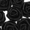 Decorative Flowers 100 Pcs Artificial Rose Fake Roses Dining Table Decor Black Flower Head Bride Wedding Bouquet