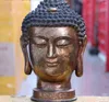 Decorative Figurines Tibet Buddhim Copper Shakyamuni Sakyamuni Amitabha Buddha Head Bust Statue