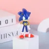 Söt tecknad kidtecknad filmdocksamling Figurer PVC Sonic Hedgehog Figur Model 6 PCS 5/7/12cm Collect Kaws Statue Figurer Doll Ornament Sonic the Hedgehog Toy