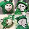 Dog Apparel Small Hoodies Winter Warm Clothes Frog Cosplay Pet Costume For Dogs Cats Sweatshirt Chihuahua Yorkies Hoody Coat