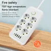 ADAPTER EU PLUG AC OUTLET Power Strip Multitap Extension Cord Electrical Socket med 4 USB -portar Snabbladdning MultipRise Network Filter