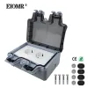 EIOMR IP66 Su geçirmez toz geçirmez kutu 16a Çift Standart Güç Soketi Topraklı AC 110 ~ 250V AB UK US US için açık su geçirmez kutu