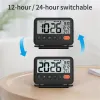 Noklead Home Digital LCD Thermometr zegar Fold Mini Travel Zegar z kalendarzowym budzikiem przenośny zegar komputerowy