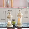Moroccan Style Candlestick Candle Holder with Glass Cover Black White Decorative Dome Desktop Ornament for Home Decor Wedding