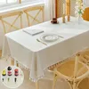 Tavolo tavolo in cotone in lino in cotone tovaglia impermeabile in stile lavaggio senza lavaggio senza lavaggio semplice j4914