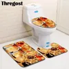 Bath Mats Toilet Floor Mat Set 3pcs Cartoon Christmas Printed Memory Foam Rug Microfiber Washing Machine Rugs Non Slip Bathroom