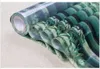 Оконные наклейки 3D Эффект окрашенная стеклянная пленка зеленая бамбуковая наклейка без клей для ванной комнаты с анти-UP уединения ПВХ.
