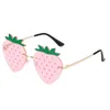 Occhiali da sole Strawberry unica per donne festival festeggiate rave occhiali da sole decorazioni natalizie snap occhiali