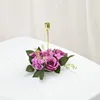 Decoratieve bloemen 2 pc's krans kandelaar Garland Banquet roze kerstdecoraties Wedding tafelkleed