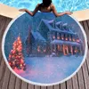 Couverture de la plage de Noël ronde, beau sapin de Noël dans la neige calme surdimensionnée rond de la plage rond Batteur de bain serviette de yoga