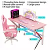 Pink Gaming Desk Girls Study Desk Computer Table Table Cairs Live Gamer Home مكاتب نوم مكاتب سطح المكتب Mesa