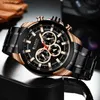 Montre-bracelets Curren Mens Top Brand Sports Luxury Mens Military Steel Quartz Watch with Timing Gold Design Mens Watch