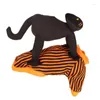 Vestuário de cachorro engraçado gato halloween terno confortável camisa de estimação quente com preto para festa diária