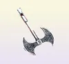 Hanger kettingen Vintage dubbelzijdige Viking Axe ketting voor mannen roestvrijstalen Noordse Keltische knoop mode amulet sieraden cadeau4057559