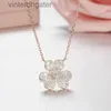 High End Vancelfe Designer Necklace Sterling Silver Three Leaf Lucky Grass Necklace Womens Propedoile Trendy Designer Jewelry Jewelry