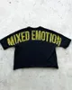 Zagraniczona grafika T koszule Mężczyźni retro y2K top harajuku punk t shirt luźne hip -hopowe litera z krótkim rękawem 240410